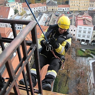 Cvičení záchranných složek na Černé věži
